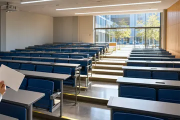 Er hat bezahlt. Der Kurs braucht zwanzig Studierende