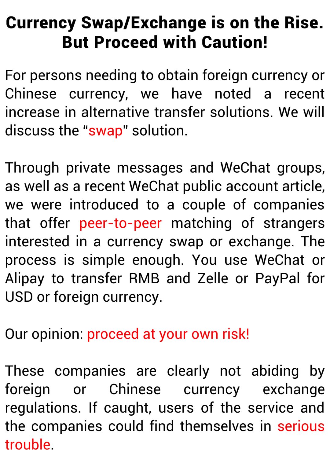Methods To Exchange RMB To A Foreign Currency Methods To Exchange RMB To A Foreign Currency