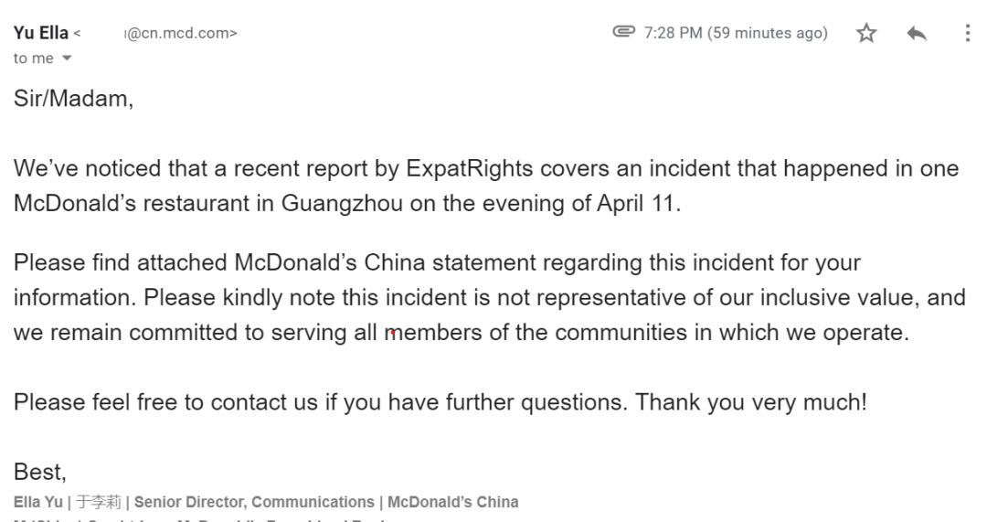McDonald's APOLOGIZES To ExpatRights