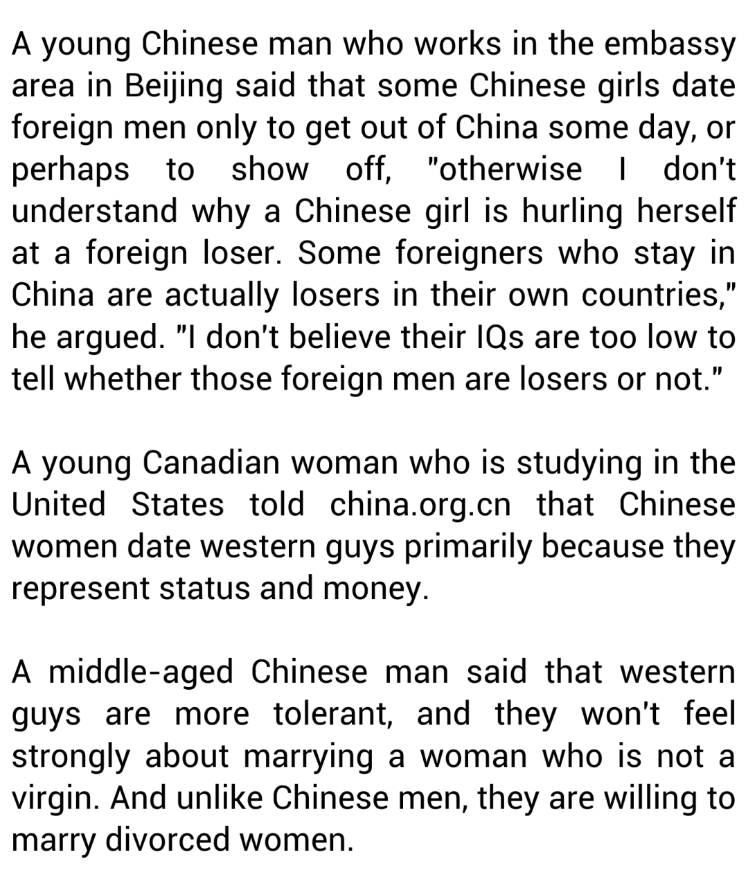 Why Do Chinese Women Date Western Men?